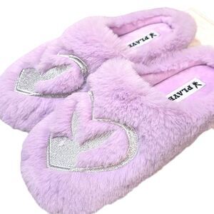 Playboy Silver Logo Bunny Heart Indoor/Outdoor Memory Foam Slippers